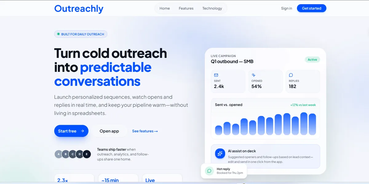 Outreachly platform preview